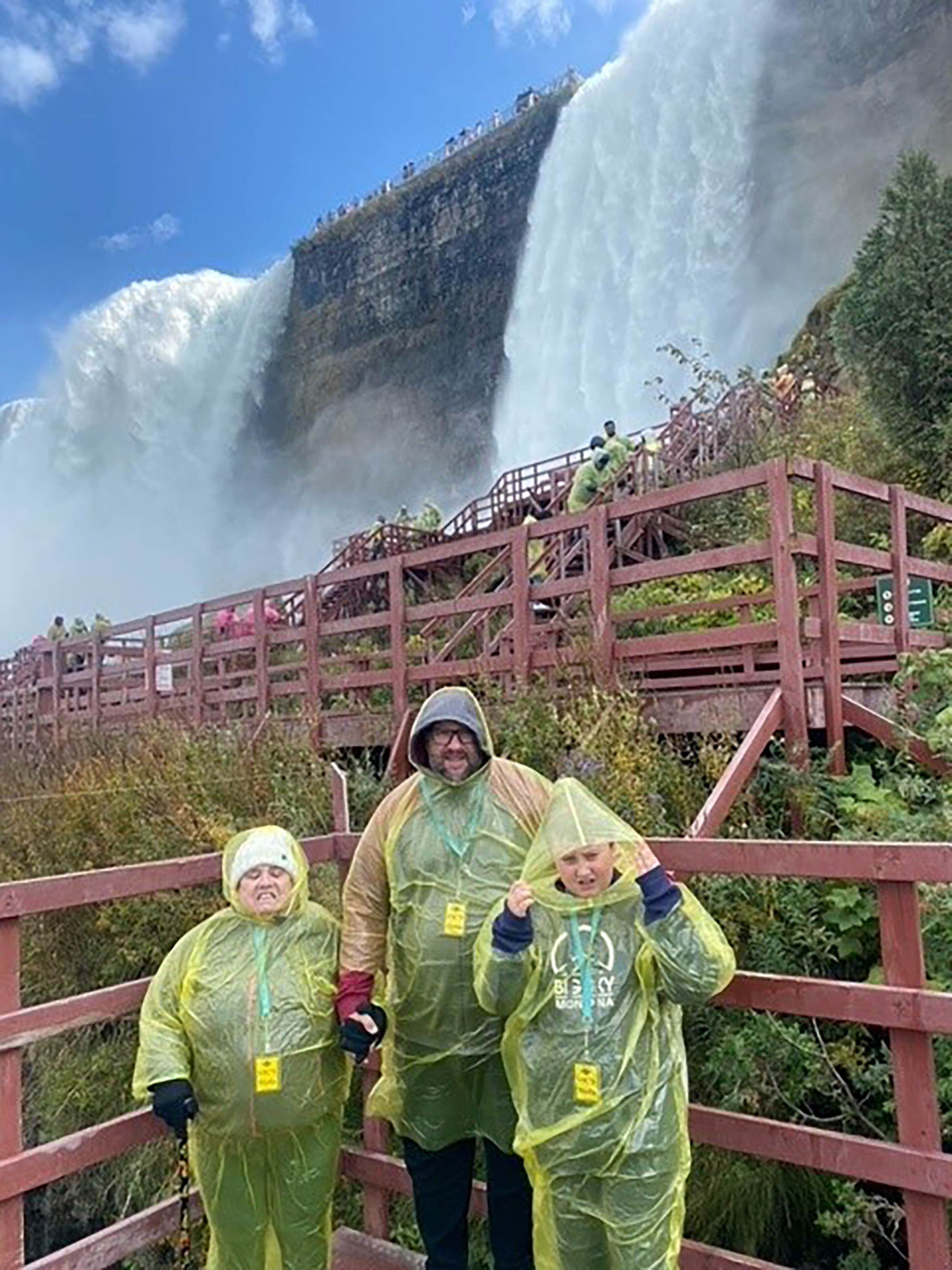 Cathy, far left, visited Niagara Falls with help from the Darren FUNd, which helped with lodgings and a ticket to ride the Maid of the Mist and take the Under Falls Walk.